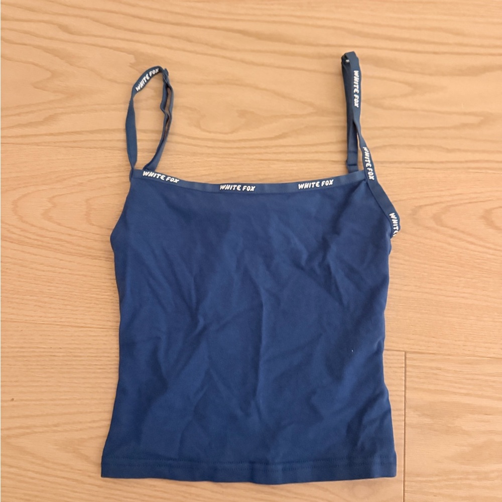 Blue white fox tank top size xs